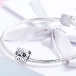 Ezüst charm, bulldogfej