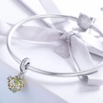 Ezüst charm (925), lépesméz méhecskével