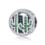 Ezüst charm, kaktusz