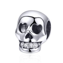 Ezüst charm, koponya