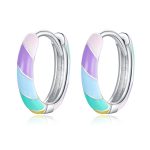 Ezüst fülbevaló cukorkaszínekkel