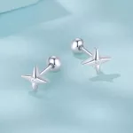 Ezüst fülbevaló, csillag