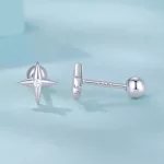 Ezüst fülbevaló, csillag