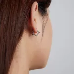 Ezüst fülbevaló, csillag