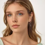 Ezüst fülbevaló karikákkal