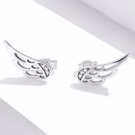 Ezüst fülbevaló, angyalszárny