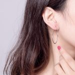 Ezüst karika-fülbevaló, nagyméretű