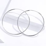 Ezüst karika-fülbevaló, nagyméretű