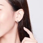 Ezüst fülbevaló, rózsa