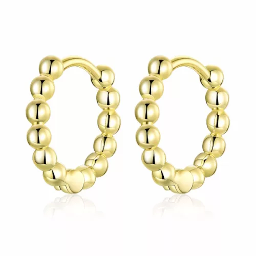 Ezüst karika-fülbevaló aranyszínben