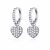 Ezüst fülbevaló kristályos szívvel