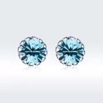 Ezüst fülbevaló, kék