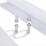 Ezüst karika-fülbevaló a végtelen jelével