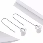 Ezüst fülbevaló fehér gyönggyel