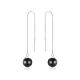 Ezüst fülbevaló achátgyönggyel, fekete