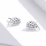 Ezüst fülbevaló, angyalszárny