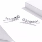 Ezüst fülbevaló ragyogó kristályokkal