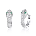 Ezüst fülbevaló, kígyó