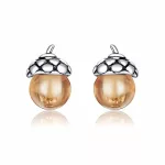 Ezüst fülbevaló, makk