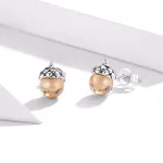 Ezüst fülbevaló, makk