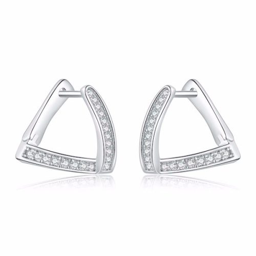 Ezüst fülbevaló, háromszög