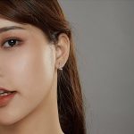 Ezüst fülbevaló, háromszög