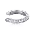 Ezüst fülklipsz kristályokkal ezüstszínben