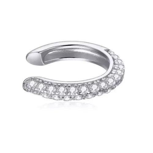 Ezüst fülklipsz kristályokkal ezüstszínben