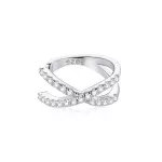 Ezüst fülklipsz, keresztezett, ezüstszínű