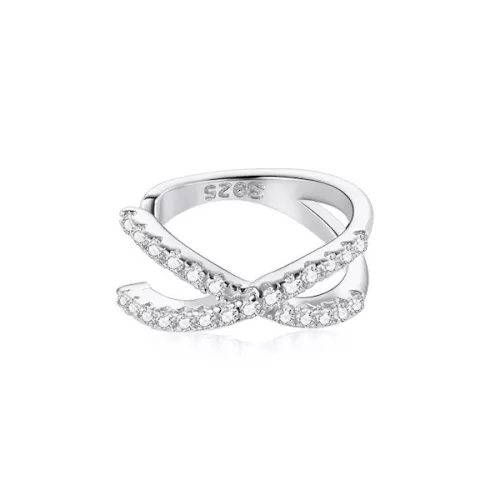 Ezüst fülklipsz, keresztezett, ezüstszínű