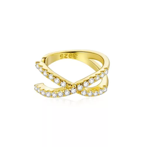 Ezüst fülklipsz, keresztezett, aranyszínű