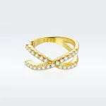 Ezüst fülklipsz, keresztezett, aranyszínű