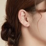 Ezüst fülklipsz, keresztezett, aranyszínű