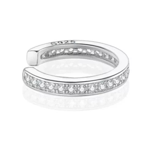 Ezüst fülklipsz kristályokkal, ezüstszínű