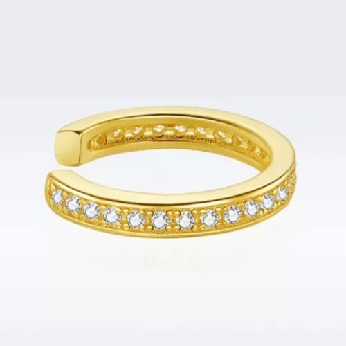 Ezüst fülklipsz kristállyal, aranyszínű