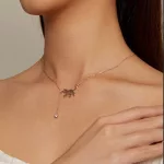 Ezüst nyaklánc macskamedállal rózsaarany színben