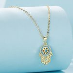 Ezüst női nyaklánc hamszamedállal