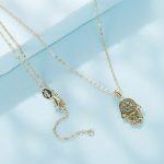 Ezüst női nyaklánc hamszamedállal