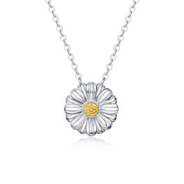 Ezüst nyaklánc margarétamedállal