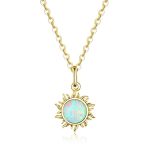 Ezüst nyaklánc opállal, aranyszínben