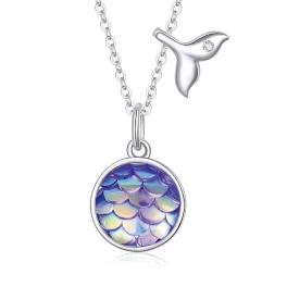 Ezüst nyaklánc  halpikkelyes medállal
