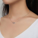 Ezüst női nyakánc vigyázó szem medállal