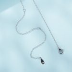 Ezüst női nyaklánc, macska szívvel