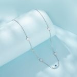 Ezüst női nyaklánc vigyázó szem medállal