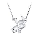 Ezüst női nyaklánc, bulldog