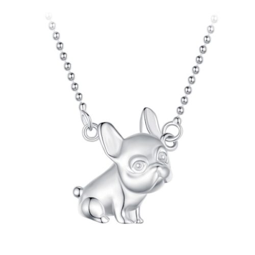 Ezüst női nyaklánc, bulldog