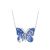Ezüst női nyaklánc, kék pillangó