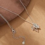 Ezüst női nyaklánc falevéllel