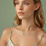 Ezüst női nyaklánc falevéllel