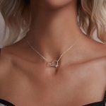 Ezüst női nyaklánc dupla karikával